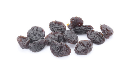 Pile of Raisins on white background