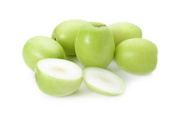 Green Monkey apple on white background