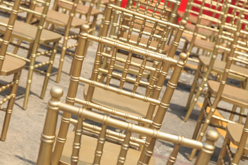 Row of gold color chair