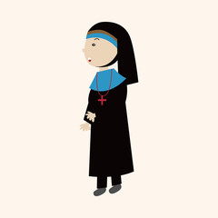 pastor and nun theme elements vector,eps