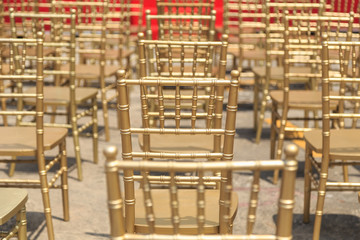 Row of gold color chair