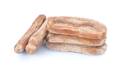 dried banana isolated on white background, food