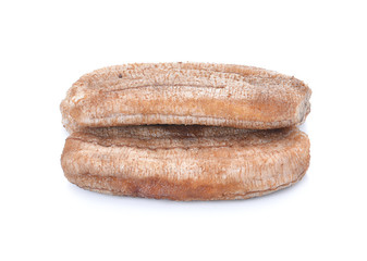 dried banana isolated on white background, food