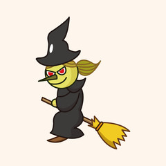 bizarre monster theme witch elements vector,eps