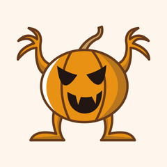 bizarre monster theme pumpkin elements vector,eps