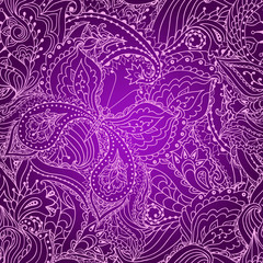 Vector seamless floral paisley pattern
