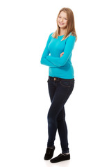 Young woman with toothy smile