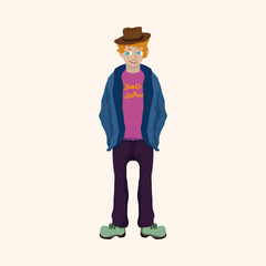 boy man cartoon theme elements