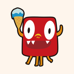 monster cartoon theme elements vector,eps