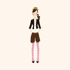 lady girl cartoon theme elements vector,eps