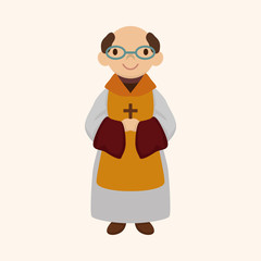 pastor and nun theme elements vector,eps