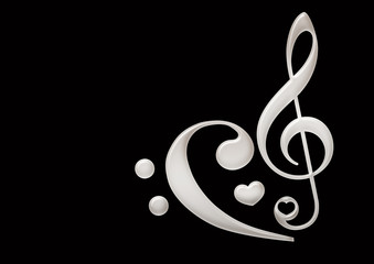 Fototapeta premium Musiknote mit Herz / Sheet Music Heart