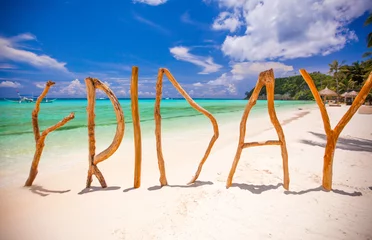 Foto op Plexiglas Tropisch strand Perfect wit zandstrand en turquoise zee op tropisch eiland