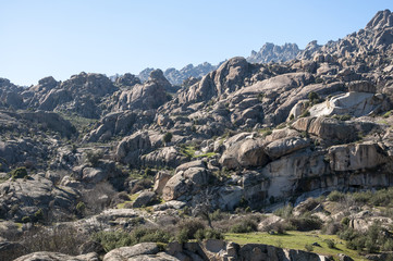 Fototapeta na wymiar Granite boulders in La Pedriza, Madrid, Spain