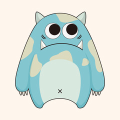 monster cartoon theme elements vector,eps