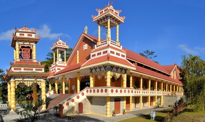 Catholic church with Chinese temple architecture, Dalat, Vietnam