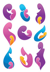 Obraz premium mother and baby, bright vector collection