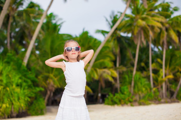 Fototapeta premium Adorable little girl during beach vacation