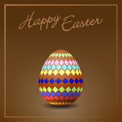 Vector illustration of  colorful easter egg card