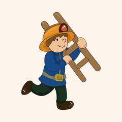 fireman theme elements vector,eps