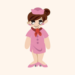 flight attendants theme elements vector,eps