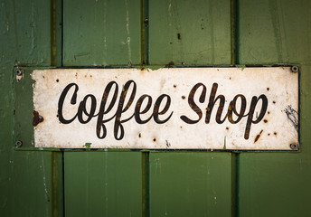 Rustic Retro Coffee Shop Sign