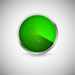 Radial screen of green color with targets.