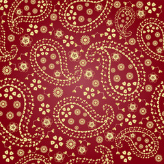 seamless background  with golden paisley