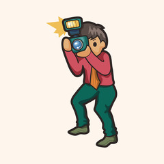 Reporter and photographer theme elements vector,eps