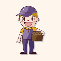 deliveryman theme elements vector,eps