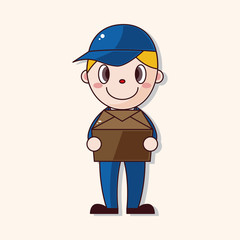 deliveryman theme elements vector,eps