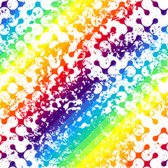 Grunge diagonal geometric pattern on colorful background.