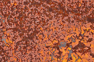 Rusty metal with cracked paint grunge background