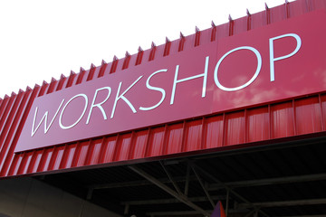 Picture of rooftop Workshop Text Sign