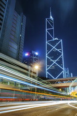 Fototapeta na wymiar Night Traffic in Hong Kong