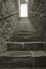 staircase in an old tunnel