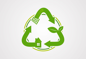 Recycle ecology logo vector