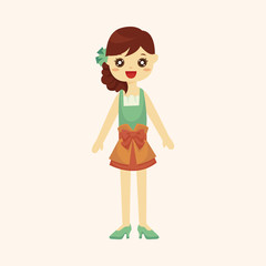 lady girl cartoon theme elements