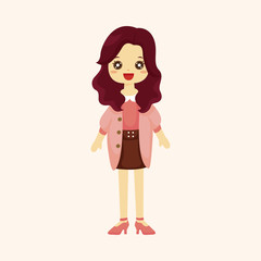 lady girl cartoon theme elements