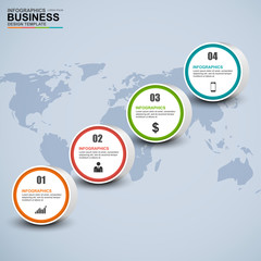 Abstract 3D digital business circle Infographic