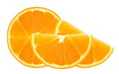 fresh orange slice isolated on white