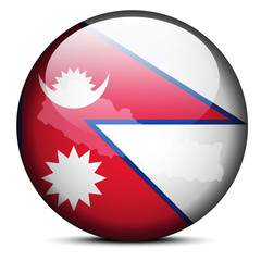 Map on flag button of Federal Democratic Republic  Nepal