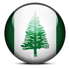 Map on flag button of Territory  Norfolk Island, Australian over