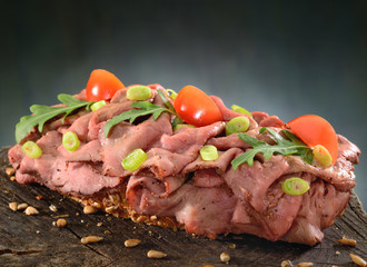 Roast beef salad sandwich