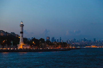 View of the lighthouse and the Bosphorus