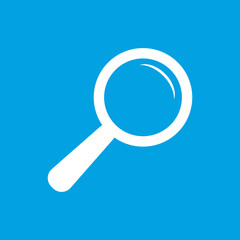 Magnifying glass white icon
