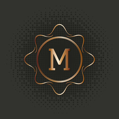 calligraphy monogram, vintage pattern logo