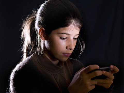 Girl playing video games