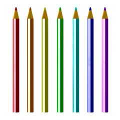 Pencils colored isolated on white background