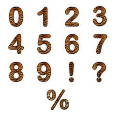 Realistic tiger fur numbers.